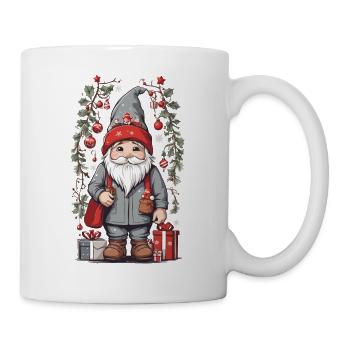Festlicher Weihnachten Gnom Nordischer Wichtel - Tasse - Weiß - Rechts