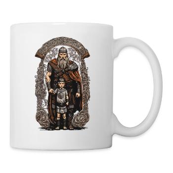 Father with Son Norse Viking Warrior - Mug - white - Right