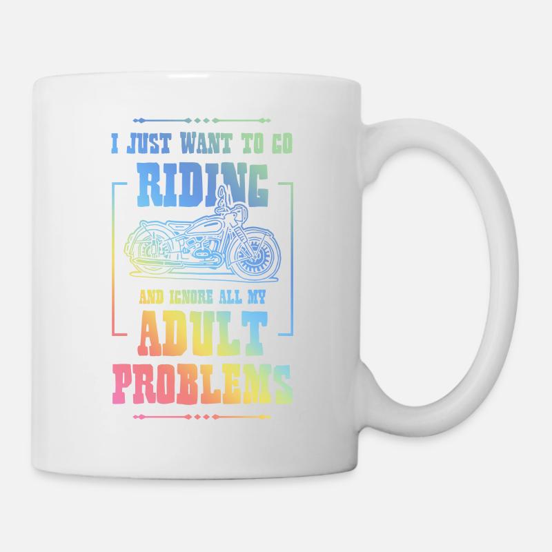 Ride Motorrad Spruch - Tasse - Weiß