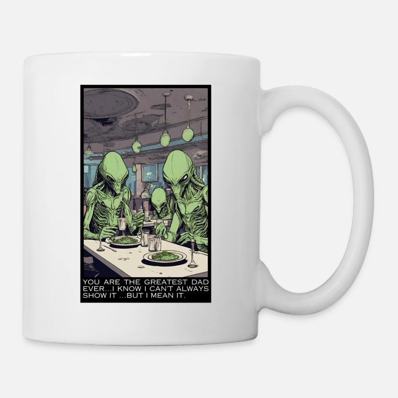 Dîner de la fête des pères extraterrestres - Mug blanc - blanc
