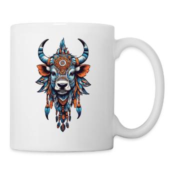 Indische Kuh Mandala Esoterik Spirit Design - Tasse - Weiß - Rechts