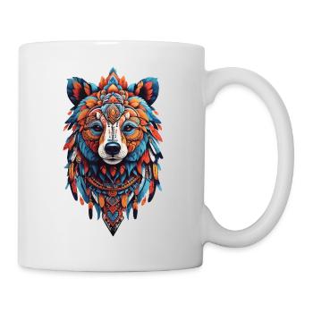 Spirit Bear Meditation Yoga Mandala Feather Design - Mug - white - Right