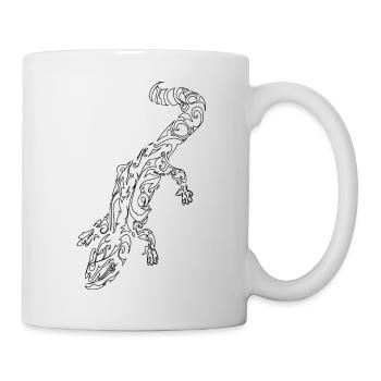 Tribal White Lizard Outlines Black - Mug - white - Right