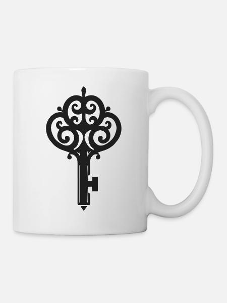Eleganter Liebesschlüssel - Tasse - Weiß