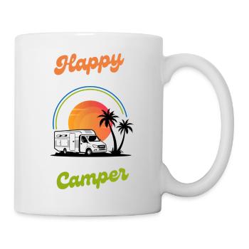 Happy Camper Farbig - Tasse - Weiß - Rechts