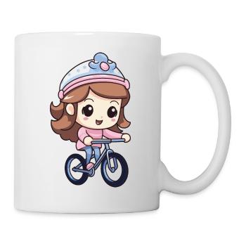 Fille De Bicyclette Mignonne - Mug blanc - blanc - Droite