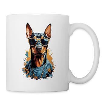 Dobermann Hund Streetwear Ästhetik Design - Tasse - Weiß - Rechts