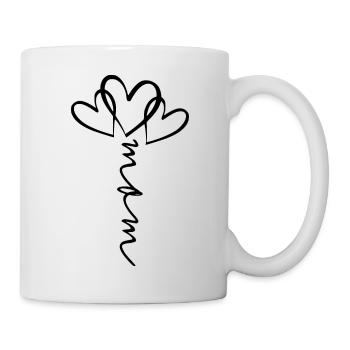 Mom Schrift Herzblume - Tasse - Weiß - Rechts