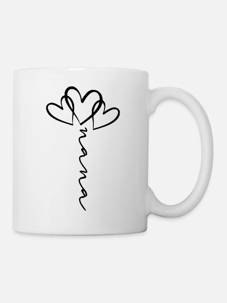 Nana Font Heart Flower - Mug - white
