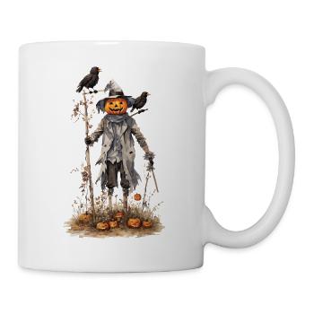 Magische Halloween Vogelscheuche Kürbis Ästhetik - Tasse - Weiß - Rechts