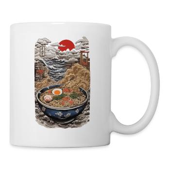 Ramen Ukiyo-E Japanische Nudelsuppe Kanji Design - Tasse - Weiß - Rechts