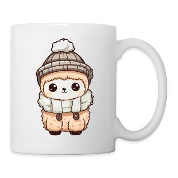 Alpaca Winter Animal Cute Comic - Mug - white - Right