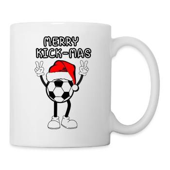 Merry Kick-Mas Christmas - Fußball Weihnachten - Tasse - Weiß - Rechts