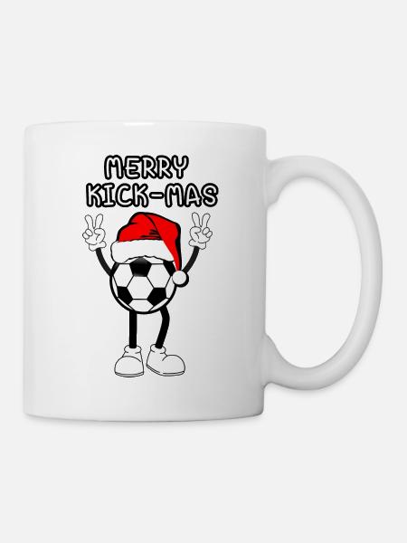 Merry Kick-Mas Christmas - Fußball Weihnachten - Tasse - Weiß