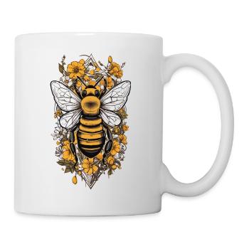 Bees and flowers aesthetics for nature and beekeeping fans - Mug - white - Right
