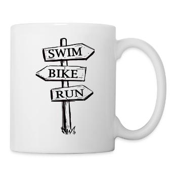 Triathlon TRI Triathlet "swim-bike-run" - Tasse - Weiß - Rechts