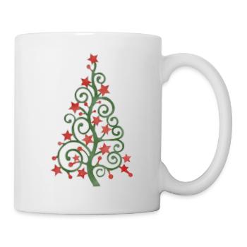 « Arbre », Boho Line Art Design, Série « Noël » - Mug blanc - blanc - Droite