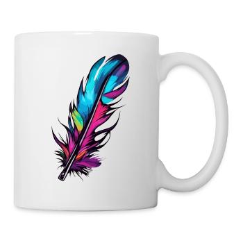 Plume / Plume / Plume d’oiseau / Plume de duvet - Mug blanc - blanc - Droite