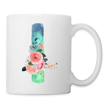 Lettre I watercolor - Mug blanc - blanc - Droite