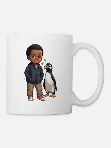 Pingouin amis idée cadeau enfant - Mug blanc - blanc