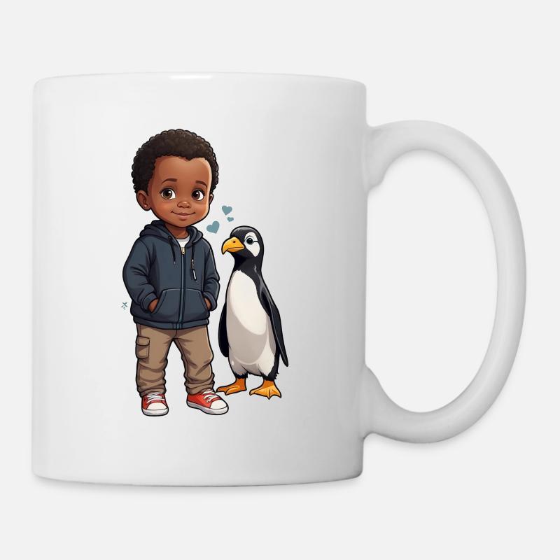 Pingouin amis idée cadeau enfant - Mug blanc - blanc