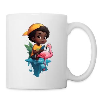 Jeune flamant rose Fan ami cadeau - Mug blanc - blanc - Droite