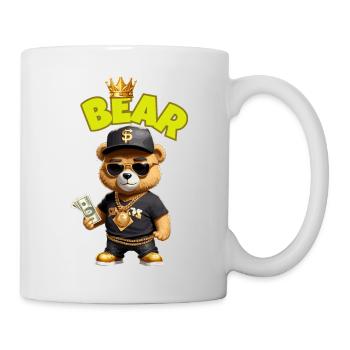 Teddybär mit Geld - Tasse - Weiß - Rechts