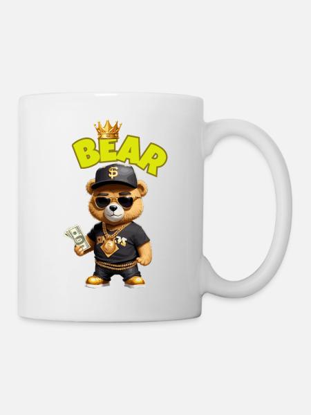 Teddy bear with money - Mug - white