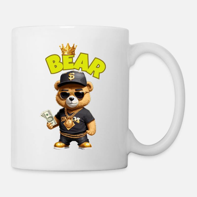 Ours en peluche avec de l’argent - Mug blanc - blanc