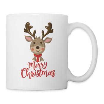 Reindeer and the inscription Merry Christmas - Mug - white - Right