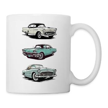 Retro cars. Old school graphic. - Mug - white - Right