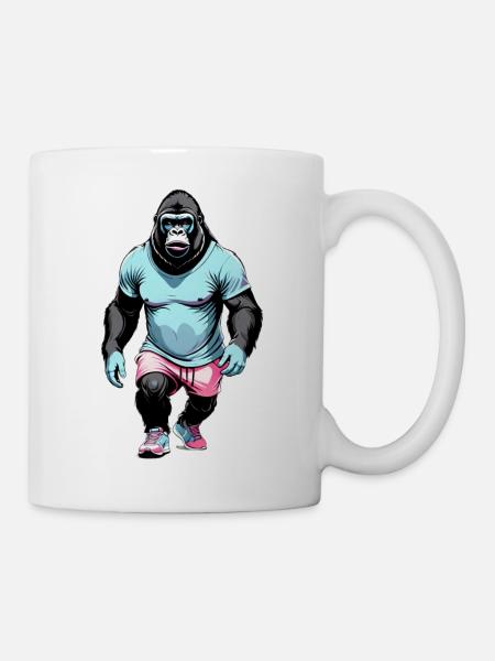 Gorille Boxe - Mug blanc - blanc