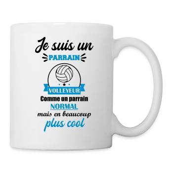 parrain volleyeur, volleyball, volley, cadeau - Mug blanc - blanc - Droite