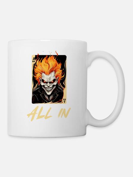ALL IN Poker Karte - Tasse - Weiß