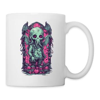 Kawaii Cthulhu Goth Monster Halloween Design - Mug - white - Right