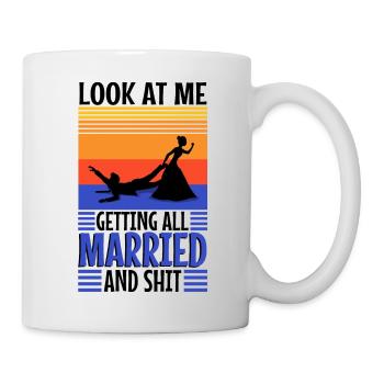 Regardez-moi me marier et merde - Mug blanc - blanc - Droite