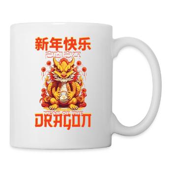 Year Of The Dragon Happy Chinese New Year 2024 - Tasse - Weiß - Rechts