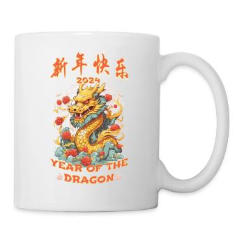 Year Of The Dragon Happy Chinese New Year 2024 - Tasse - Weiß - Rechts