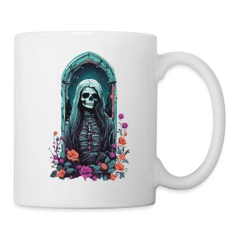 Gothic Pastel Skeleton Lady Victorian Halloween - Mug - white - Right