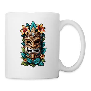 tiki beach - statue polynèsie - Mug blanc - blanc - Droite