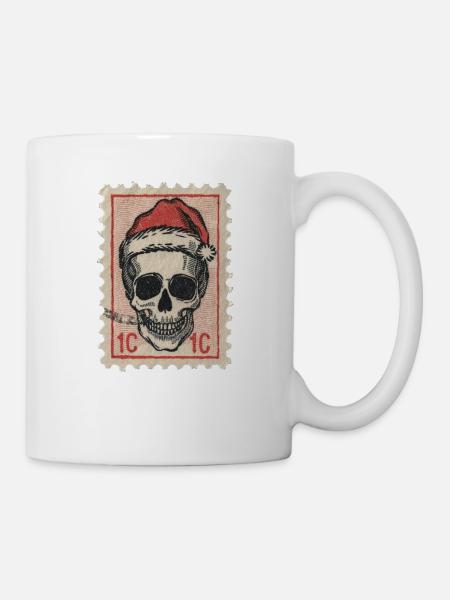 Frohe Weihnachten Briefmarke - Tasse - Weiß