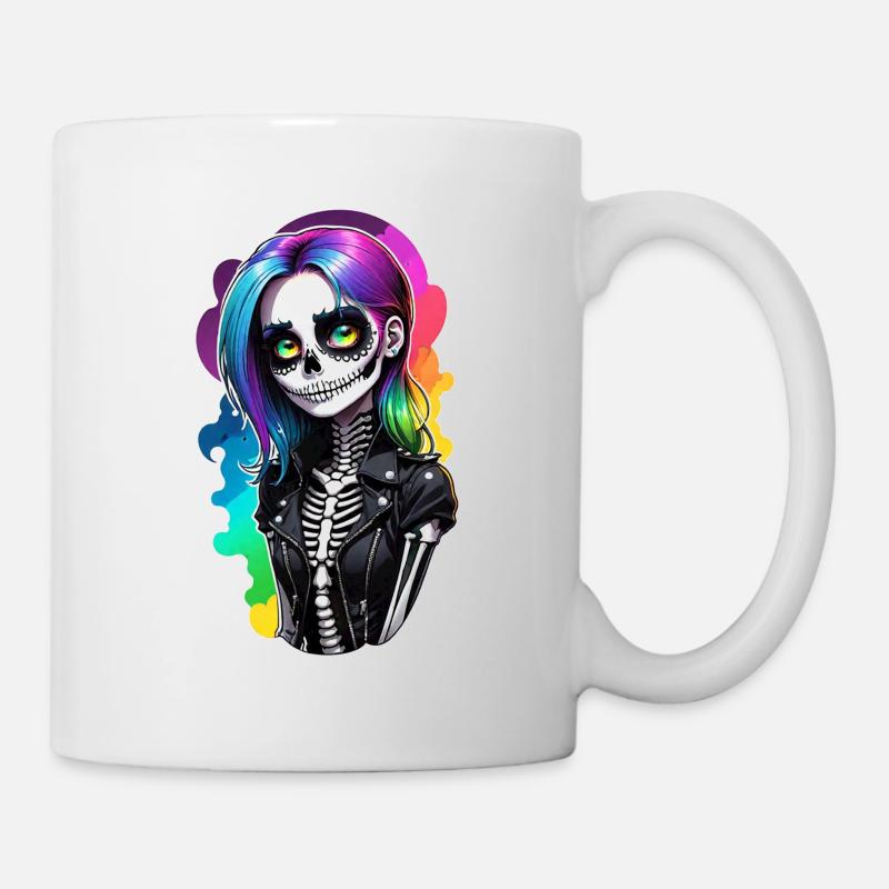Halloween - Rock & Regenbogen - Tasse - Weiß