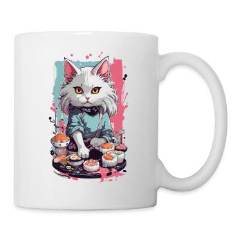 Chat Sushi Master Pastel Lover Design - Mug blanc - blanc - Droite