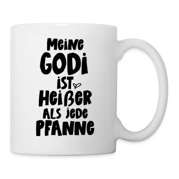 Godi ist heißer als jede Pfanne Patentante Godi - Tasse - Weiß - Rechts