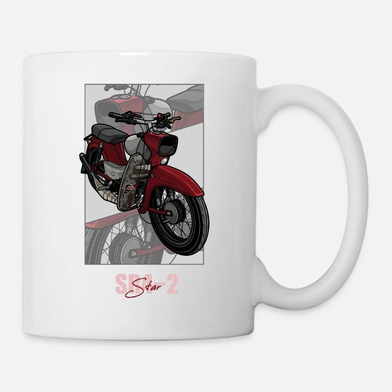 Star (rot) // Illustration - Tasse - Weiß