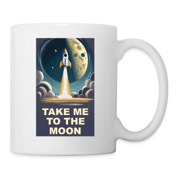 Bring mich zum Mond Vintage Space Rocket Start - Tasse - Weiß - Rechts