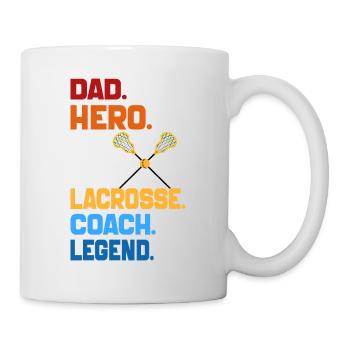 Dad Hero Lacrosse Coach Legend 2024 Retro Vintage - Mug - white - Right