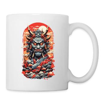 Vintage Japan Oni Demon Ukiyo-E Otaku Design - Mug - white - Right
