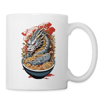 Ukiyo-E Retro Ramen Drache Tokyo Design - Tasse - Weiß - Rechts