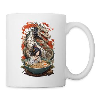 Manga Ramen Drachen Ästhetik Tokyo Stil Design - Tasse - Weiß - Rechts